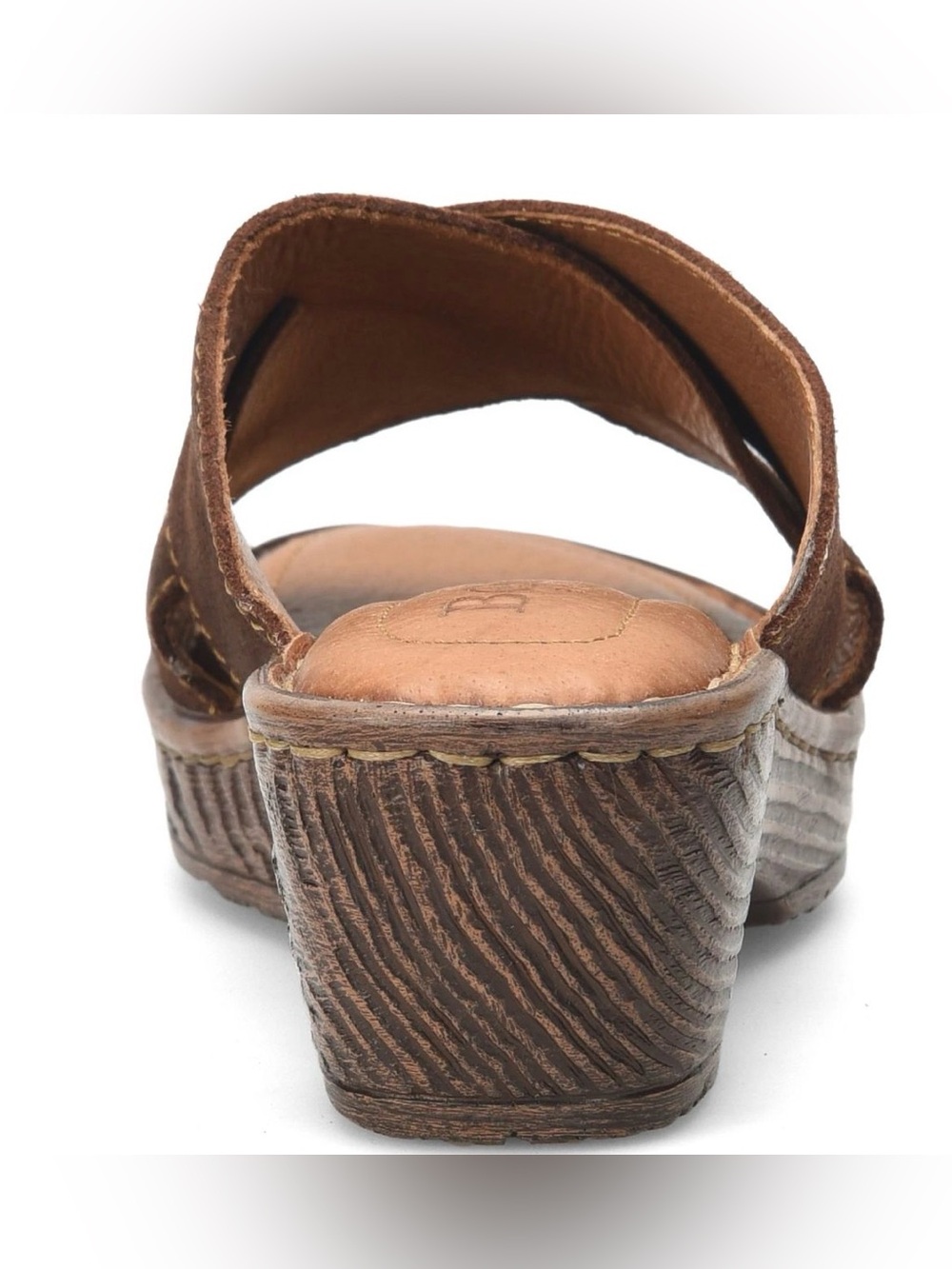 Born Teayo Chocolate Brown Distressed Suede Crisscross Slide Sandals size 6 - Picture 5 of 13